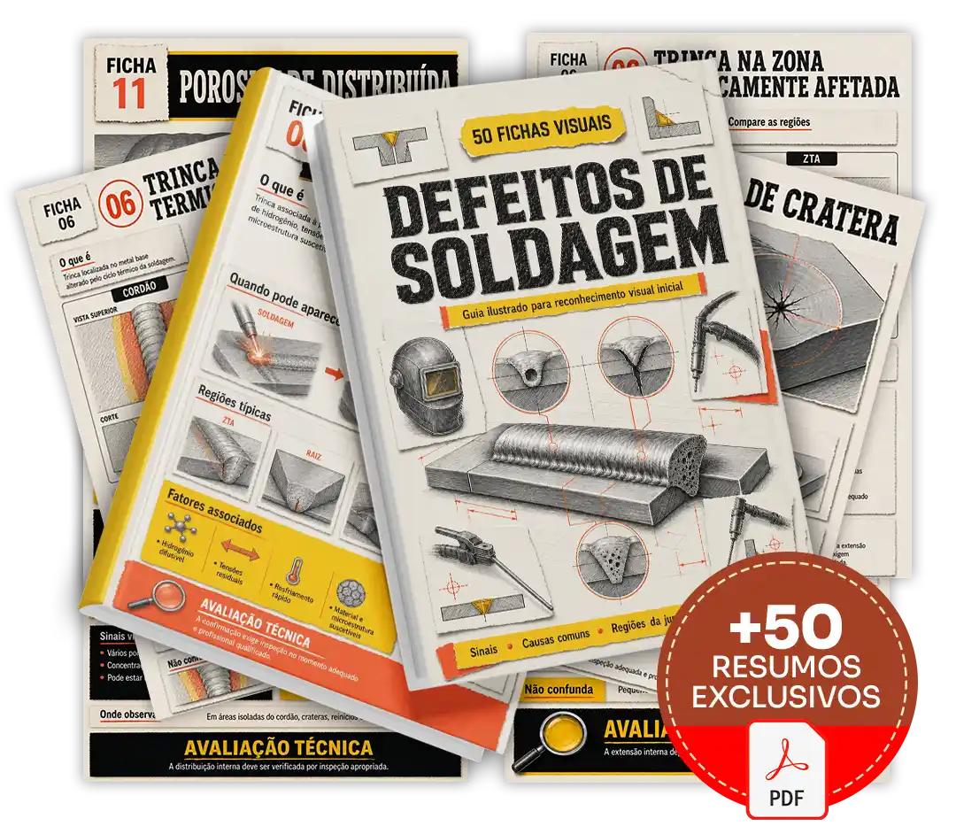 Mockup das 50 Fichas Visuais de Defeitos de Soldagem