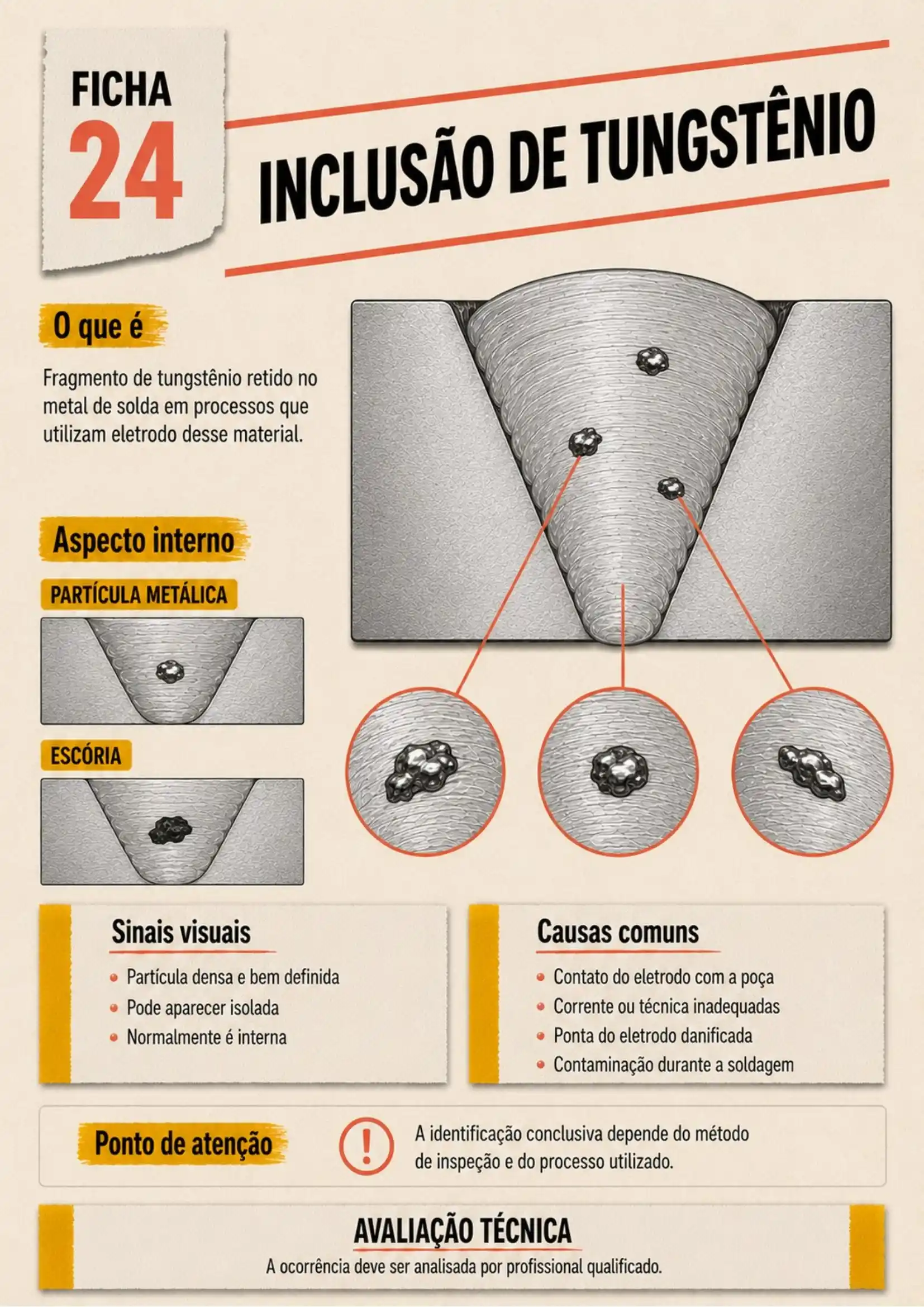 Prévia 1 das fichas visuais de defeitos de soldagem