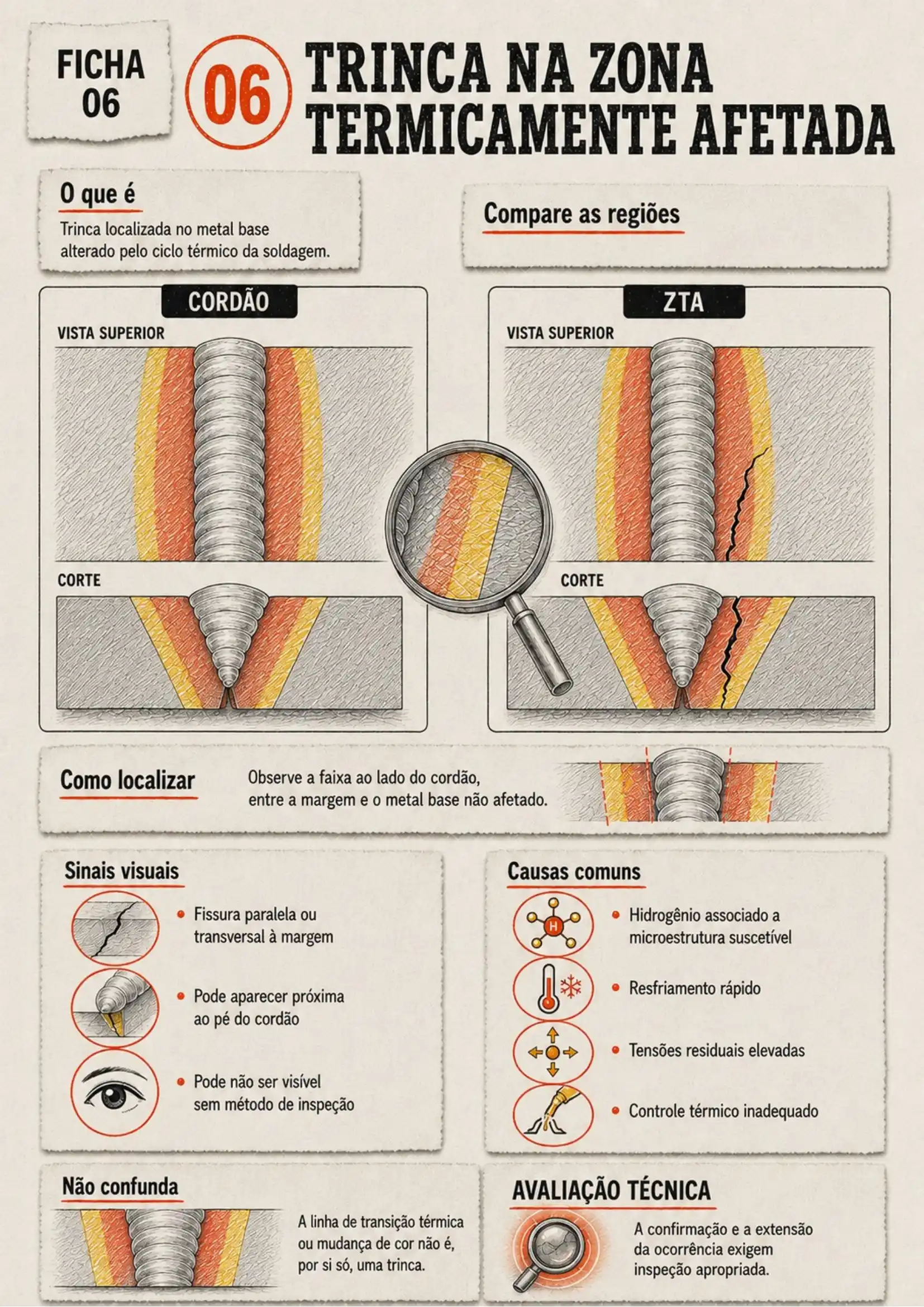 Prévia 10 das fichas visuais de defeitos de soldagem