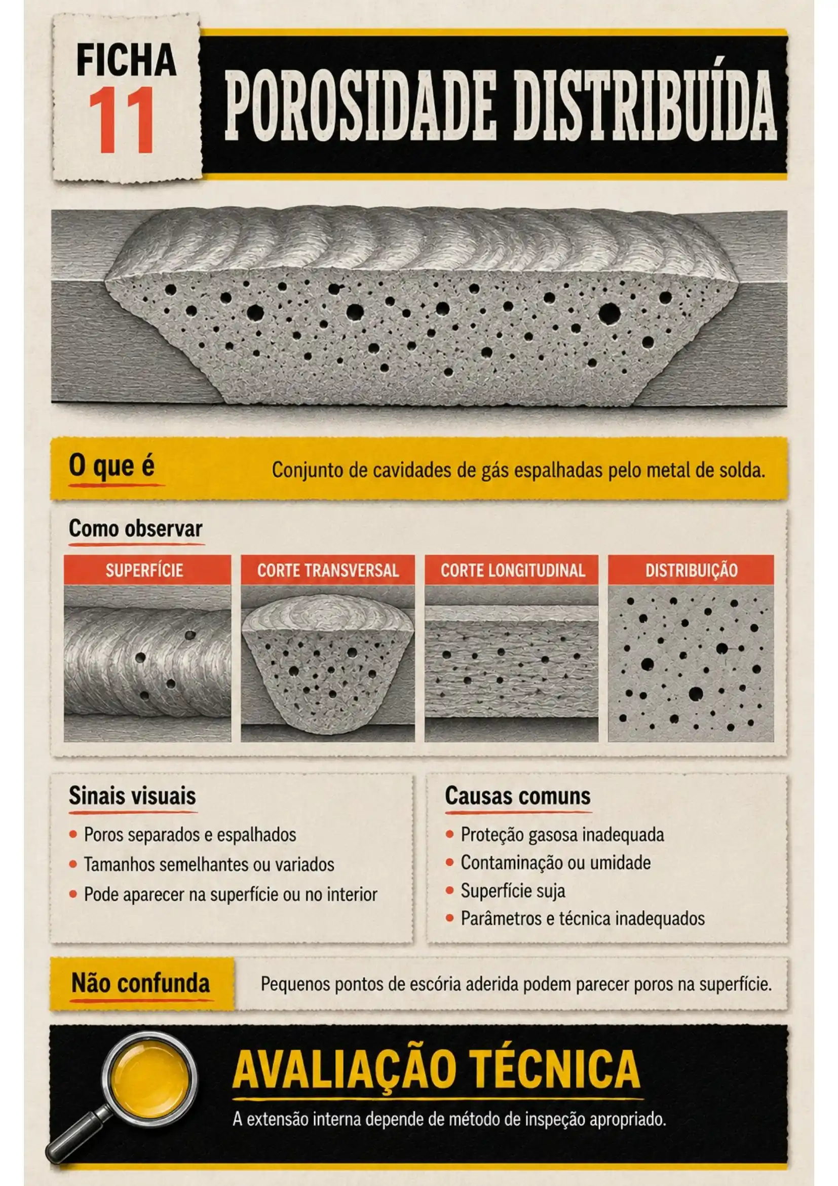 Prévia 3 das fichas visuais de defeitos de soldagem