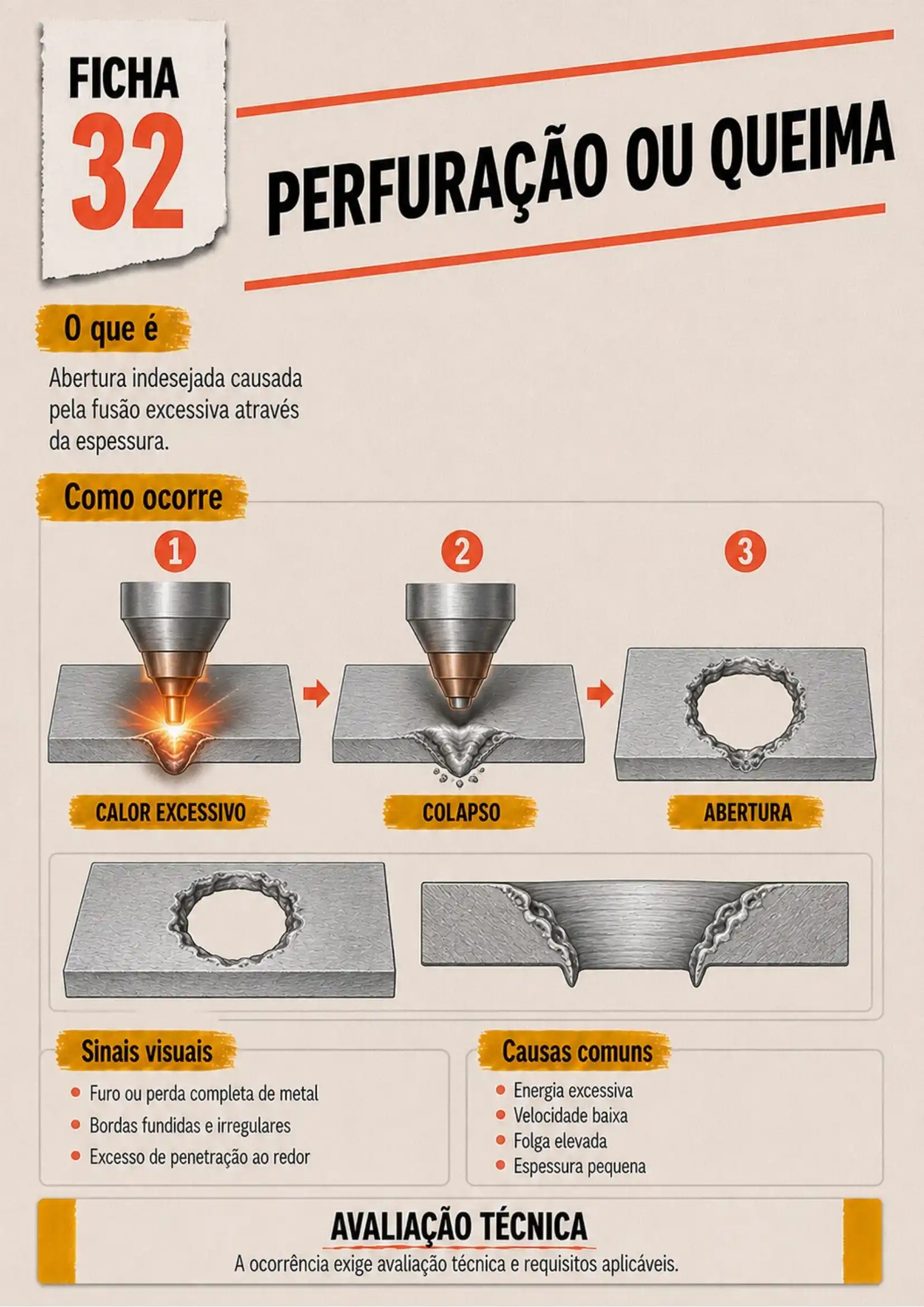 Prévia 4 das fichas visuais de defeitos de soldagem