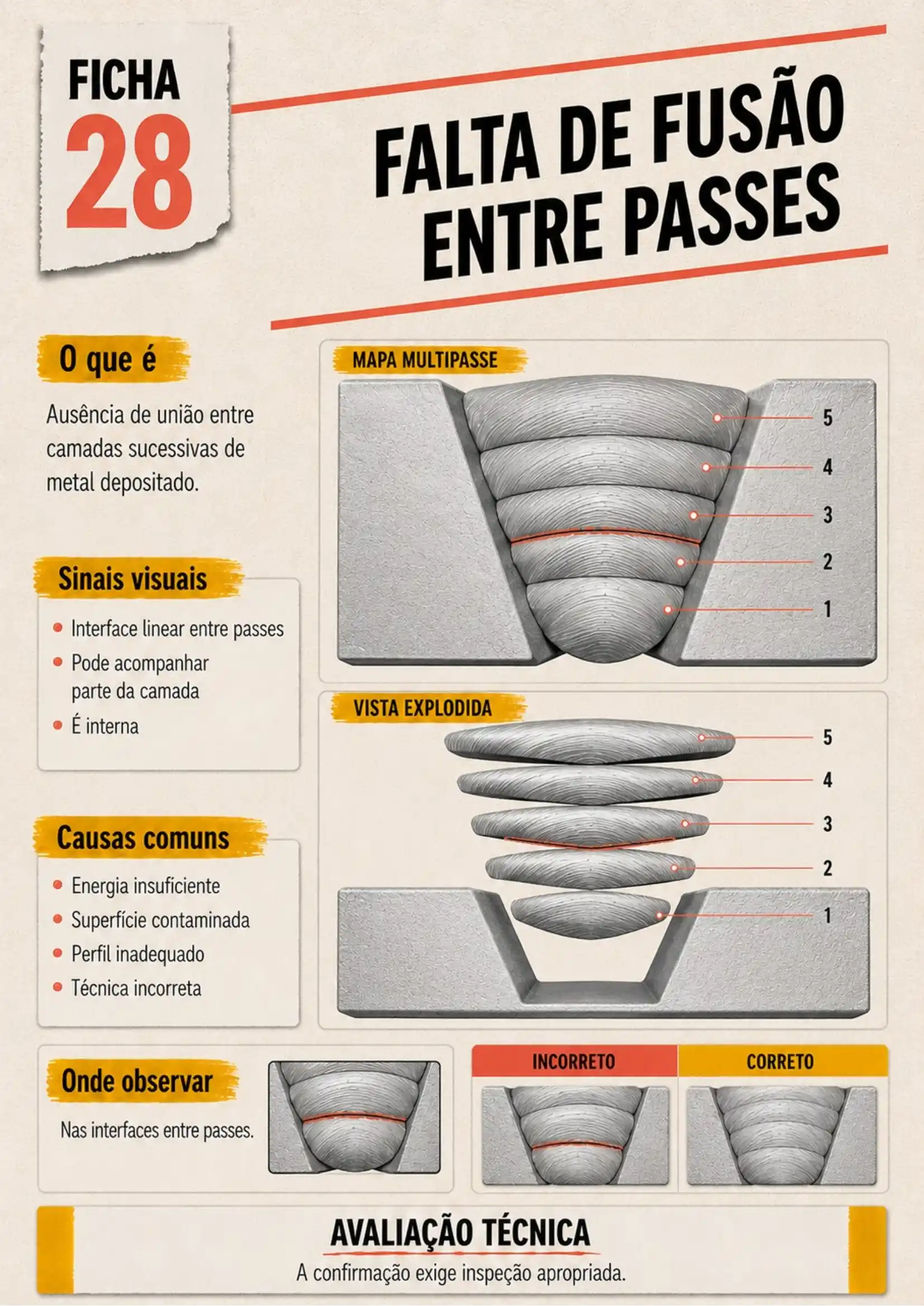 Prévia 5 das fichas visuais de defeitos de soldagem