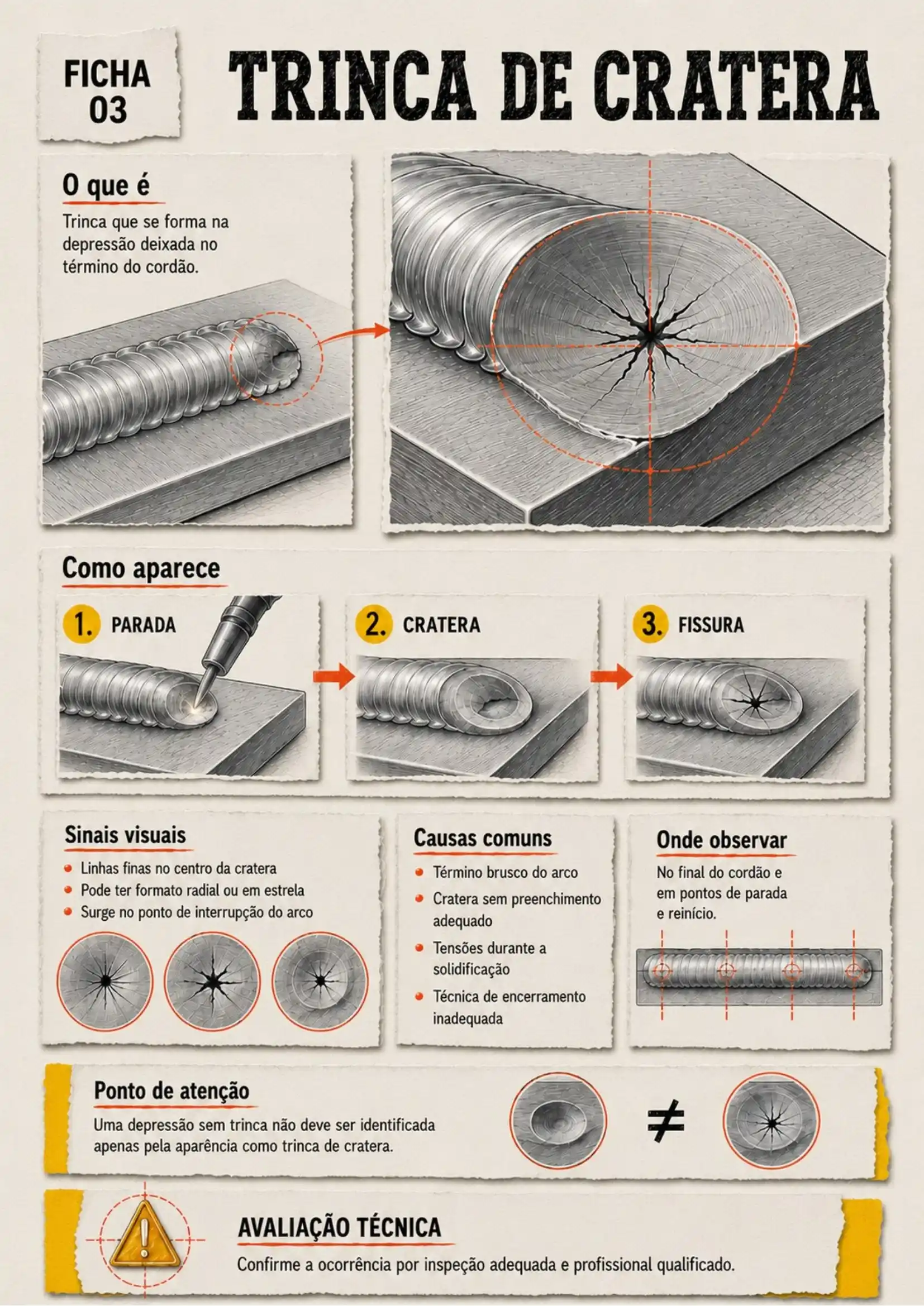 Prévia 9 das fichas visuais de defeitos de soldagem
